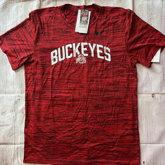 Nike Buckeyes Ohio State Football On-Field Dri-fit Shirt Mens Medium Red Maroon - Picture 1 of 6